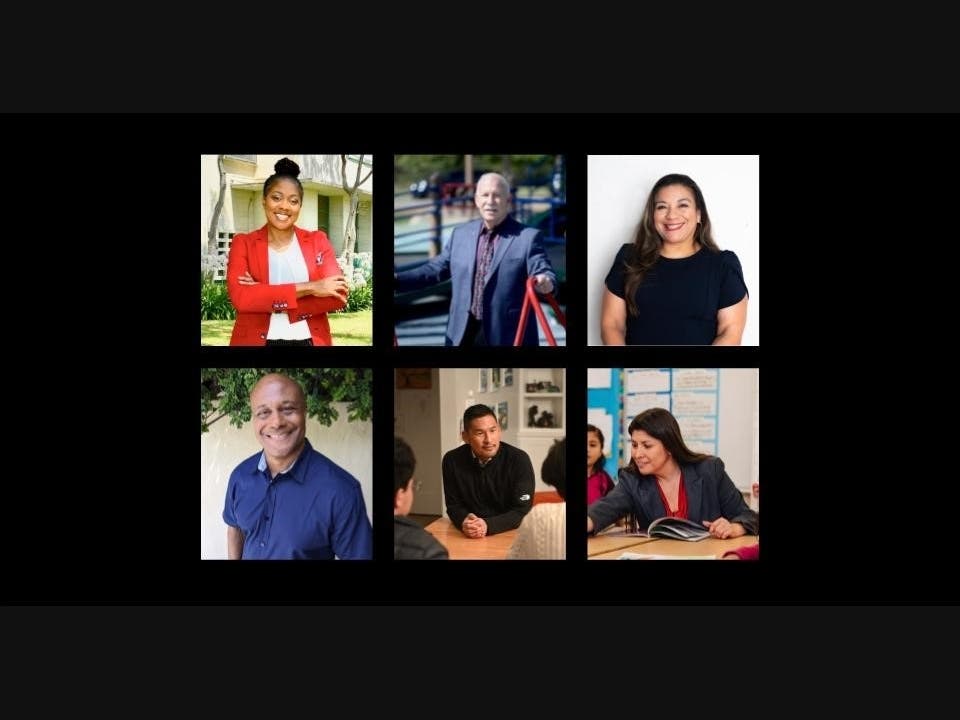 Clockwise from top left corner: Sherlett Hendy Newbill, Scott Mark Schmerelson, Karla Griego, Khallid A. Al-Alim, Dan Chang, and Graciela “Grace” Ortiz (from their websites)