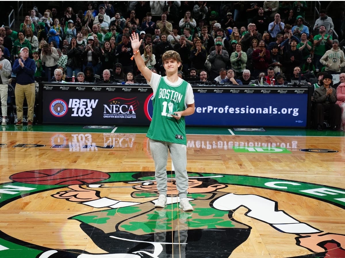 Barrington native Lucas Newton was honored as a Hero Among Us at a recent Boston Celtics game.