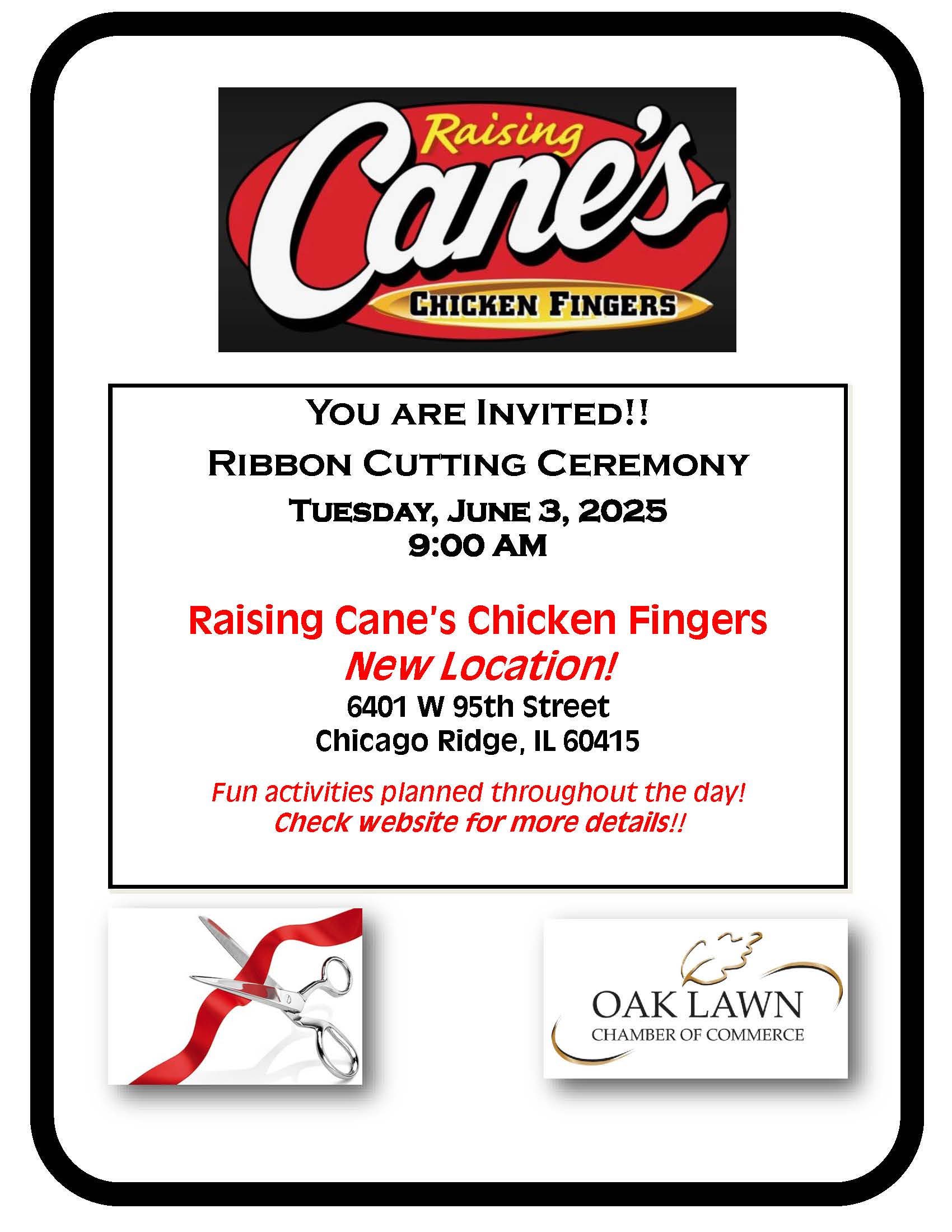 Raising Cane's Chicken Fingers Ribbon Cutting!
