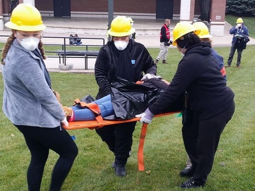 West HOSA student Madelyn Fier (facing front) learns valuable life safety skills