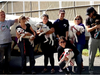 SoCo Rescue volunteers meet FlyPups as they land in Sky Manor airport in Pittstown. Dogs and puppies will be for adoption at Tractor Supply in Ringos on June 2, 2023 from 10-2.