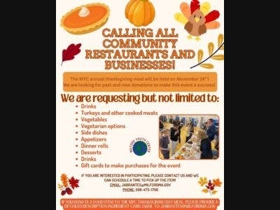 The MYC annual thanksgiving meal Donation request - 1
