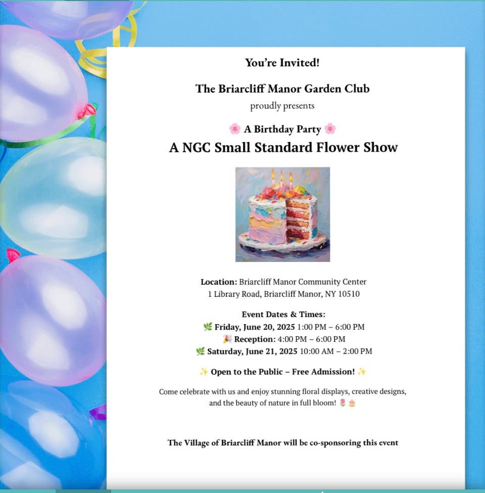 Briarcliff Manor Garden Club’s Flower Show