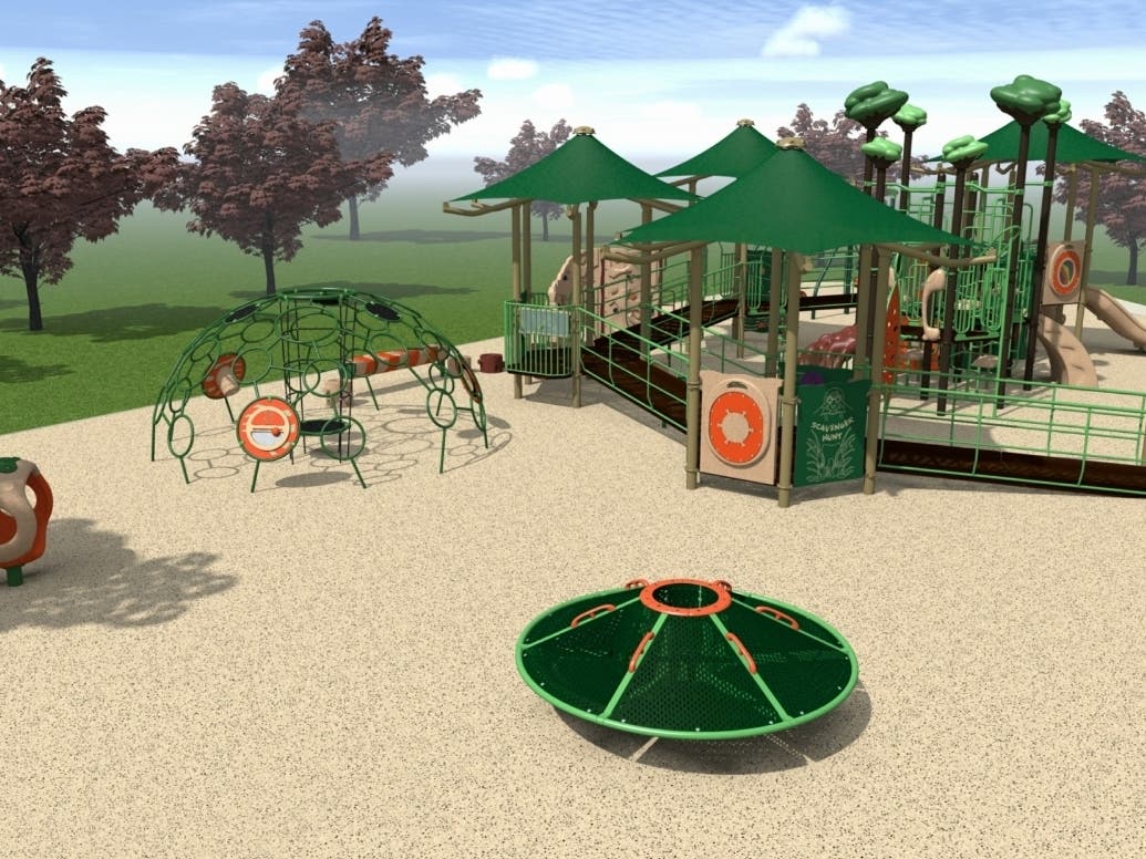 Crews have been working to install new play structures at Kids Castle for children with a variety of abilities.