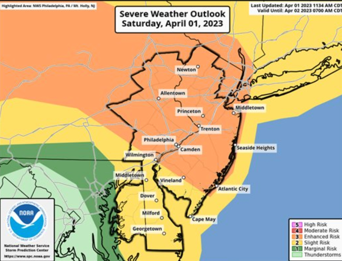 Tornadoes, Severe Storms Possible Saturday In NJ | Princeton, NJ Patch