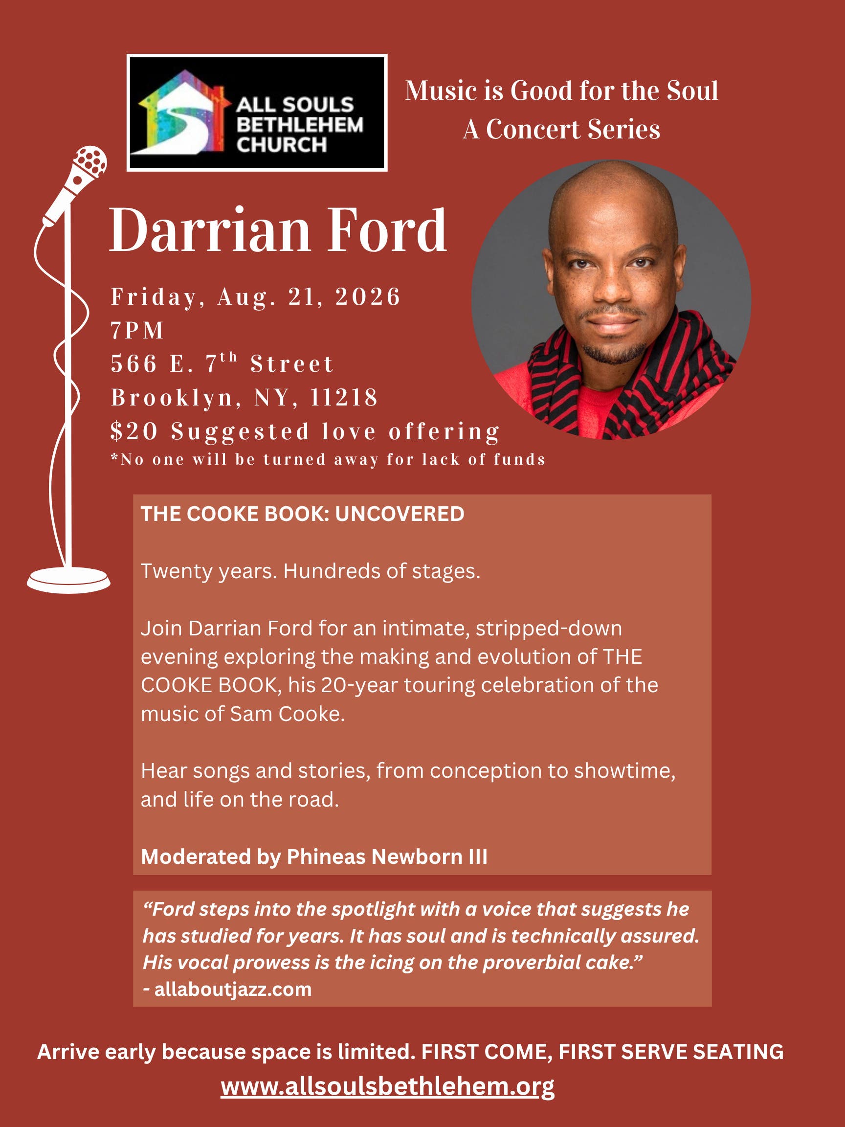 The Cooke Book - Songs of Sam Cooke Sung by Bdwy Singer Darrian Ford