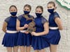 RU High School team skaters Adrianna Semioli and Jenna Duby (holding plaque) participated in the "Skate Off" to win the championship for Rochester United B Team.  They are joined by B Team members Grace Kim (far left) and Addison Maul (far right). 