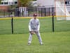 Left fielder Francisco Ingrassia looking in on the action