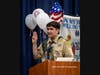 Timothy Voelker reciting the Eagle Scout oath.