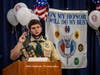 Zachary Karol reciting the Eagle Scout oath.
