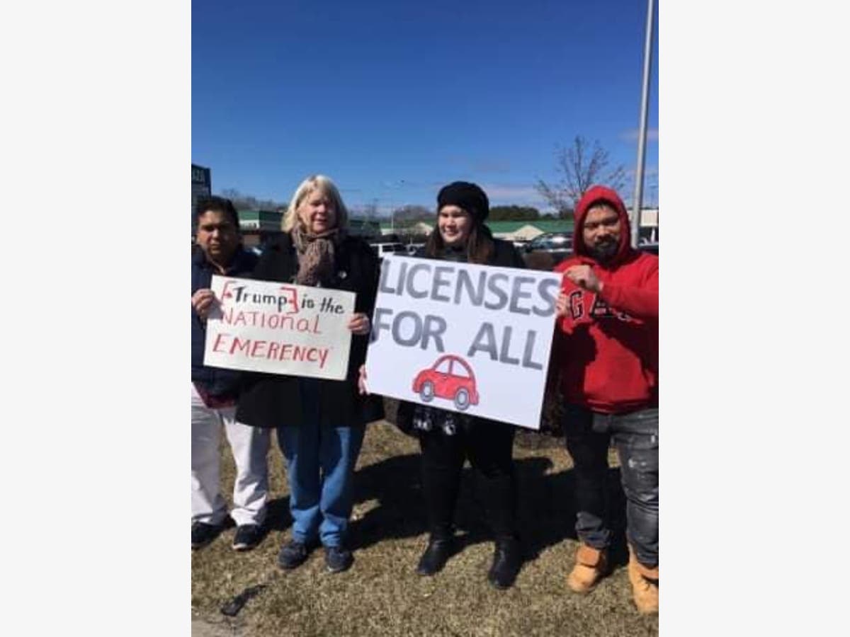 A crowd turned out in support of allowing drivers' licenses for all, no matter what their immigration status.