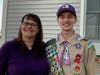 Jacob Boivin, who is working on his Eagle Scout project, and his proud mother Susan.