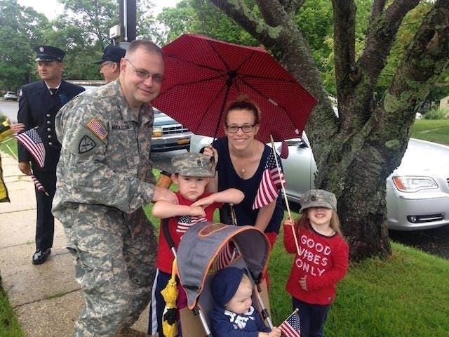 Jack Martilotta and his family at a 2016 Memorial Day Parade in Greenport.