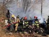 Firefighters rushed to extinguish the blaze.