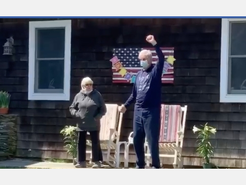A family singing "God Bless America" to their parents on Easter, from a distance, brought many to tears.