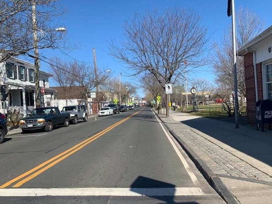 Greenport in March, when the coronavirus pandemic first shut down businesses across New York State.