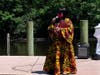 Marilyn Banks-Winter speaks at a "Mothers in Solidarity" protest on the Peconic riverfront.