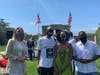 Suffolk County Legislator Bridget Fleming, Lawrence Street of the NAACP, and Camryn Highsmith were among those present at the Juneteenth celebration in Southampton Friday.