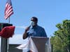Coach Richard "Juni" Wingfield spoke to young people at the Juneteenth celebration.