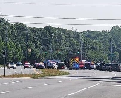 Two people were hurt in the Mattituck crash Sunday, officials say.