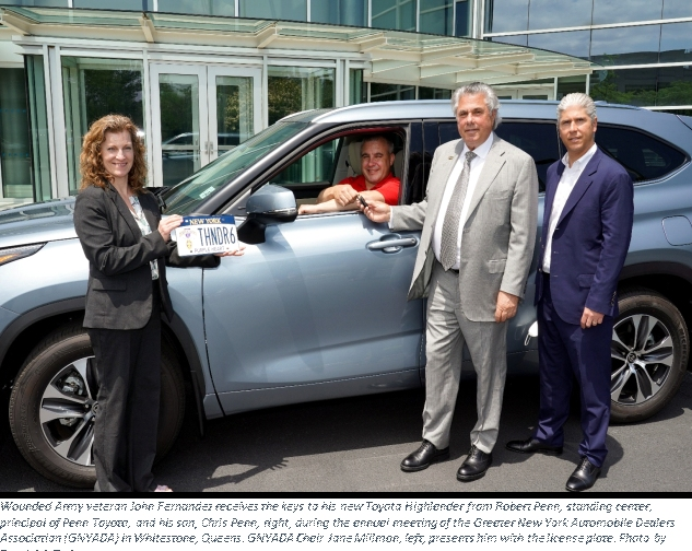 A U.S. Army veteran and father of six who lost part of both legs in a rocket attack in Iraq was gifted with a brand-new vehicle.