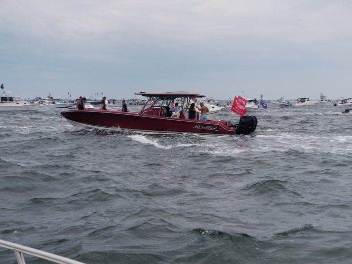 A photo from the first "TrumpStock" boat parade this year.