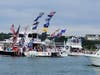 The "TrumpStock" boat parade kicked off fundraising events for President Donald Trump in the Hamptons.