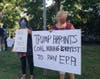 Protesters carried signs in Southampton.