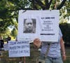 Protesters met in Southampton Saturday.