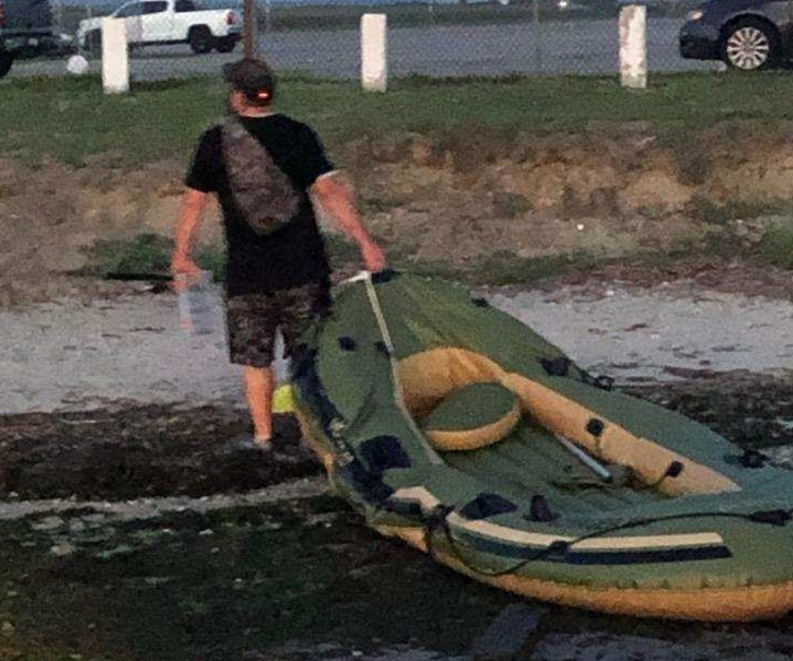 A man was rescued early Sunday morning after being stranded for more than eight hours, police said.