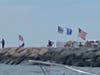 Supporters lined the Shinnecock Inlet.