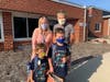 Mattituck-Cutchogue School Superintendent Jill Gierasch and Cutchogue East Principal Kathleen Devine welcomed students Tuesday.