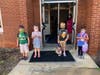 Students work masks and social distanced as they headed back to school.
