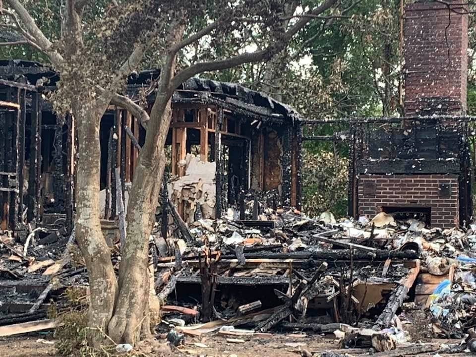 A man died in a raging fire at a home in Jamesport Sunday.