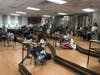 Students observed social distancing protocols on the first day of school in Sag Harbor.