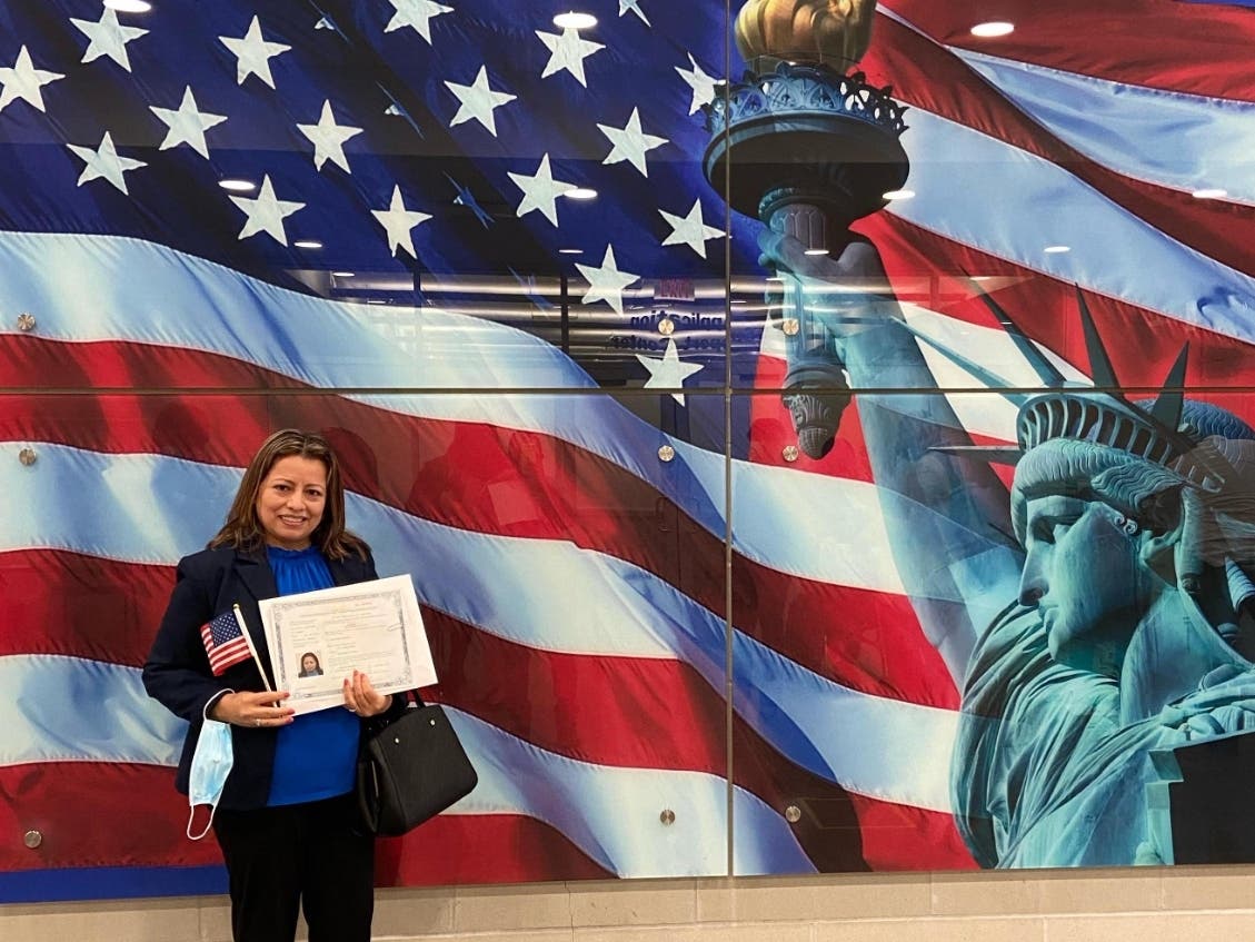Auro Ochoa's journey to the United States spanned 30 years and much hardship, but she said it all fades in the face of the pride she feels at earning her citizenship.
