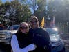 Karen Regan and Vinny Tirelli, who is organizing Trump rallies on the North Fork.