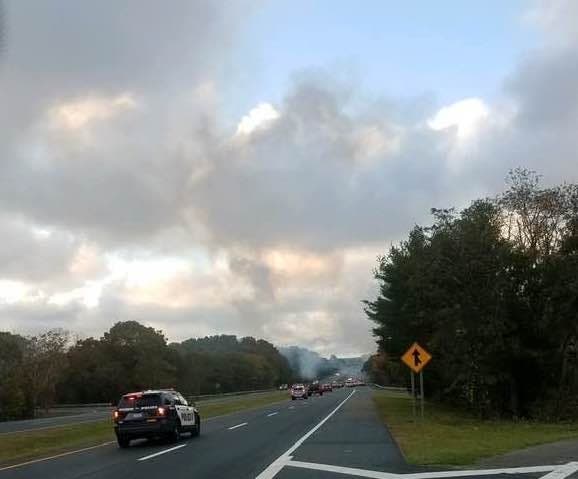 The fire broke out Friday afternoon, police say.