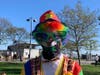 One juggling clown delighted the kids.