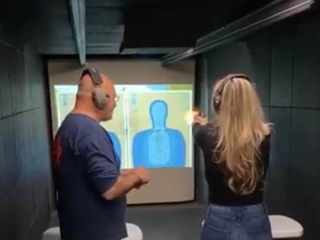 Robin Mazzocca takes her first lesson last week at Baits & Barrels in Riverhead.