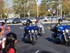 Patriotic music played as students cheered for veterans.