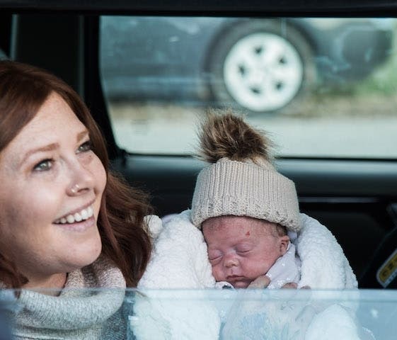 Nova Rae and her mother Jess Dunne arriving home on the North Fork.