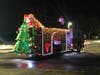 The floats and brightly lit fire trucks delighted those who turned out for the parade.