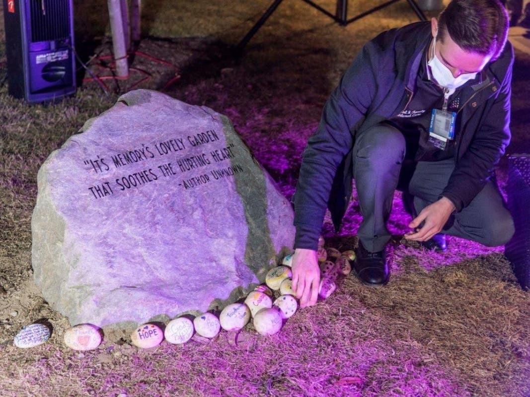 Stones with messages of hope and remembrance will be placed around the memorial.