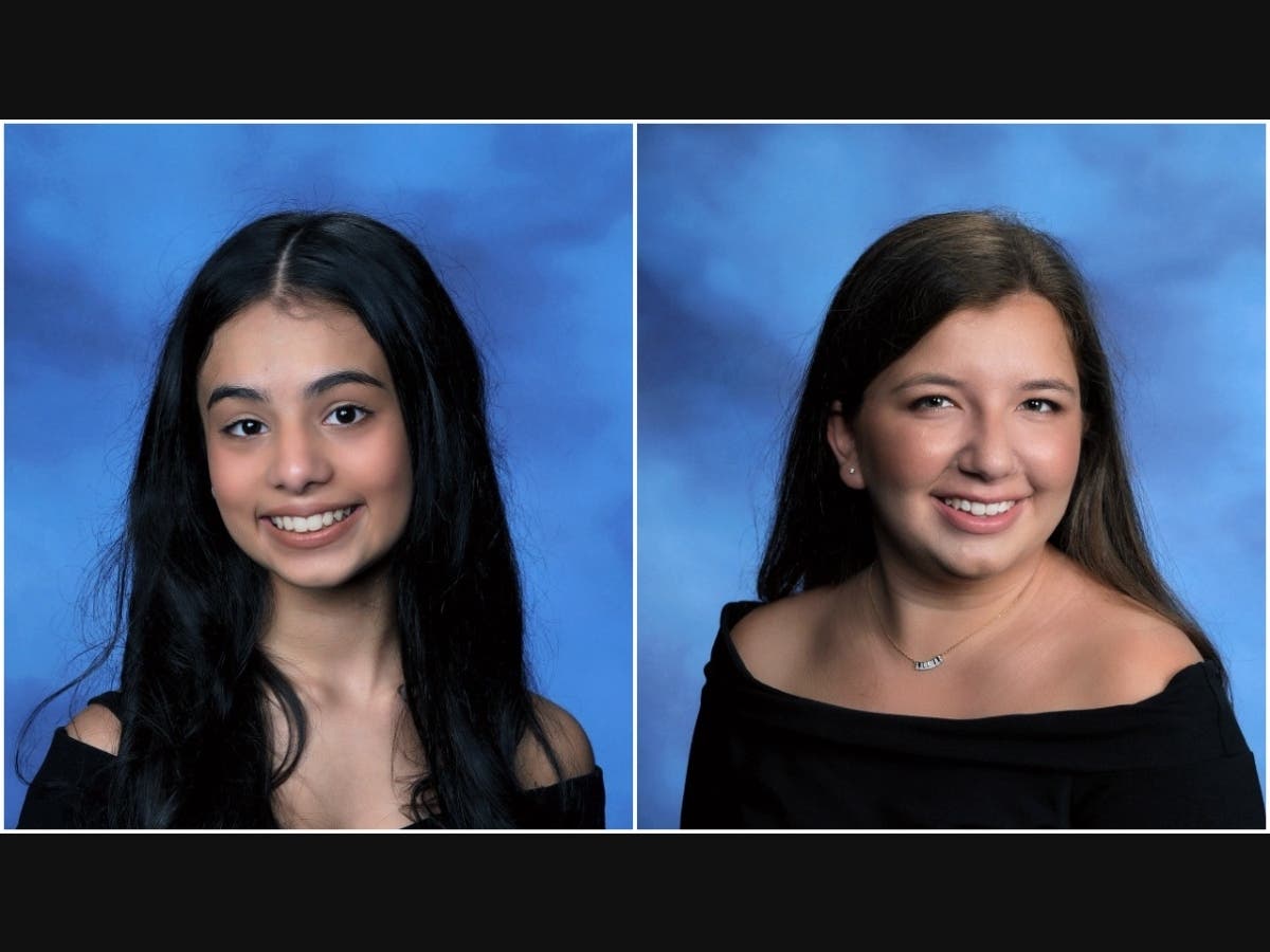 Tara Lauther and Katerina Reich, the Class of 2021's valedictorian and salutatorian.