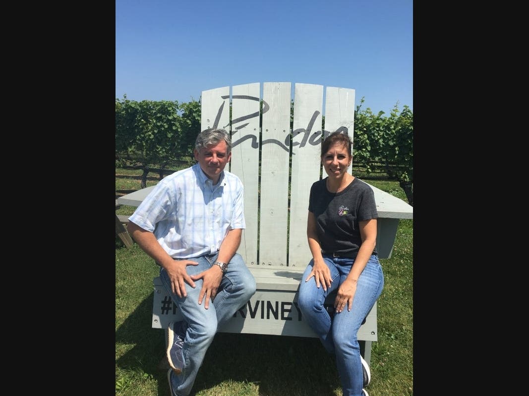 Pindar Damianos, owner and general manager of Pindar Vineyards, shown with his sister Alethea Damianos Conroy, managing member and owner, reflected on receiving top honors in New York's 2021 Wine Classic.