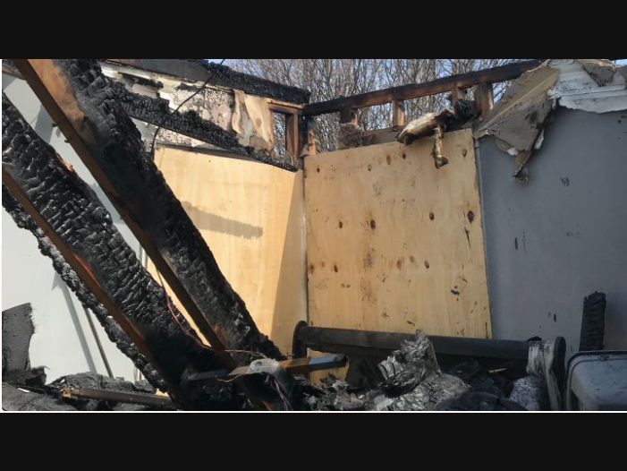 A home in Shirley was destroyed by fire Monday night.