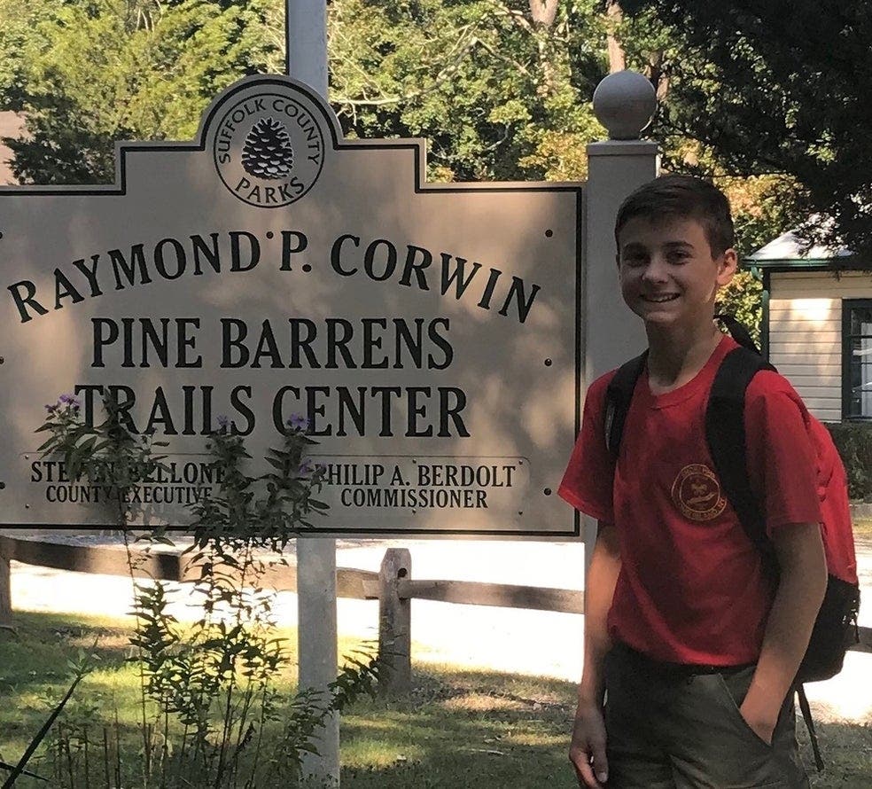 Andrew McMorris, on the morning before he was killed by a drunk driver while out on a hike with his Scout troop.