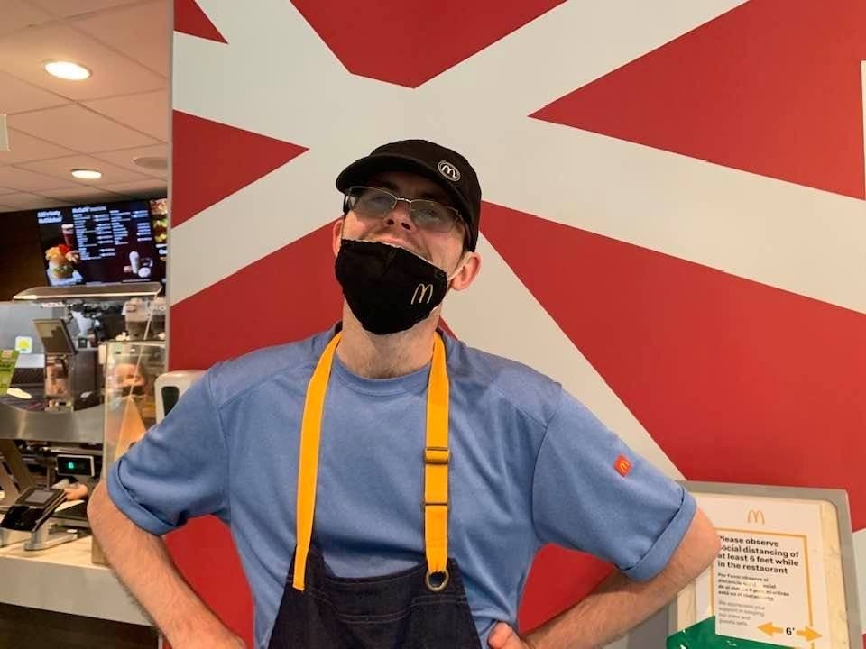 Kyle Verity has been welcoming customers with bright smiles and kind words to the Mattituck McDonald's for 14 years. On Friday, they came out to celebrate him as he turned 30.