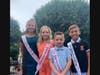 Julianna Witczak and Gavin Springer, who won the competition in 2019, posed with the 2021 Miss and Mister Mattituck, Charlize and Jacob Lucarelli.